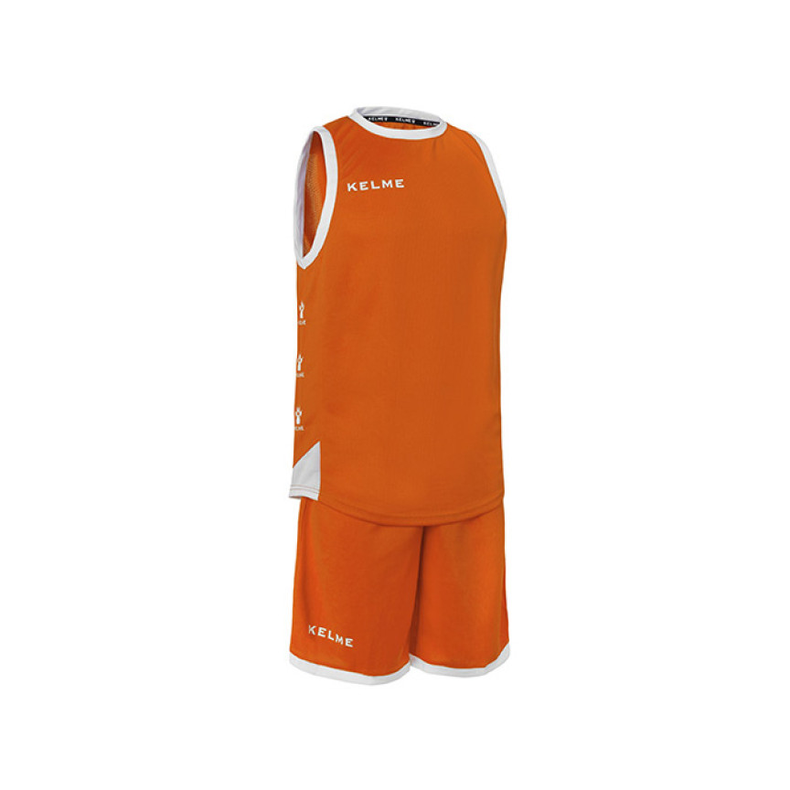 Комплект баскетбольної форми оранжево-білий KELME VITORIA 80803.0209